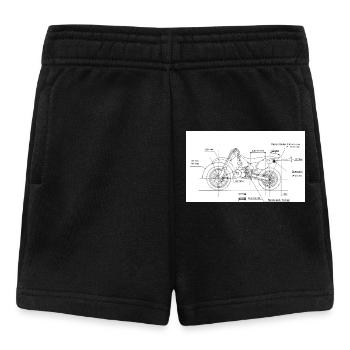 Motorcycle Blueprint: Custom Chopper - Baby Shorts - black - Front