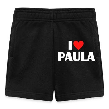I Love Paula Red Heart Retro Statement - Baby Shorts - black - Front