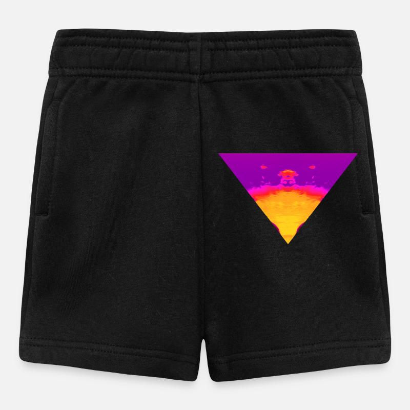 Neon Vortex, Cyber Sunset - Baby Shorts - black