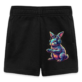 Jeux de lapins Jeux vidéo d’animaux Plaisir - Short Bébé - noir - Devant