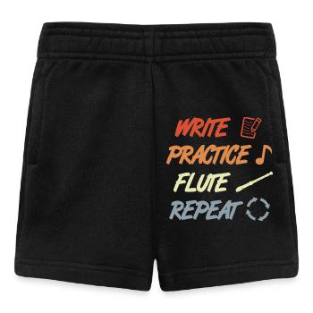 Write Practice Flute Repeat - Baby Shorts - black - Front