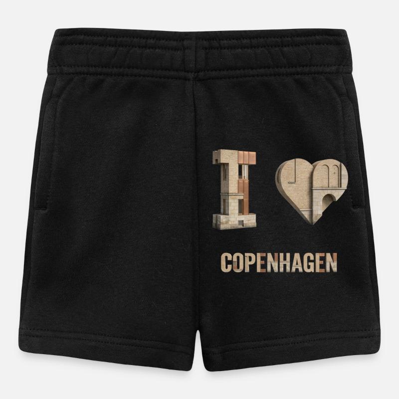 J’adore Copenhague – Design nordique moderne - Short Bébé - noir