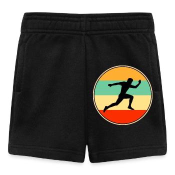 Männlicher Läufer Retro Sunset Vintage Athlete Sport Gif - Baby Shorts - Schwarz - Vorne