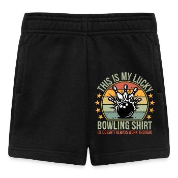 Vintage Funny Bowling Team This is My Lucky Bow - Baby Shorts - black - Front