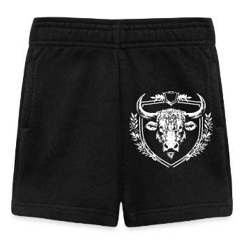 Stierkopf im Wappenstil mit Laurel - Baby Shorts - Schwarz - Vorne