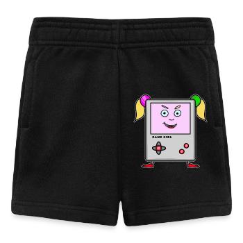 Game Girl – Retro Cartoon Console - Baby Shorts - black - Front
