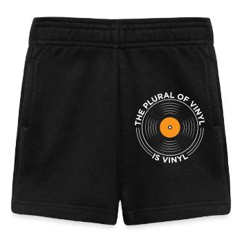 The Plural Of Vinyl Is Vinyl Funny Music Design - Baby Shorts - black - Front