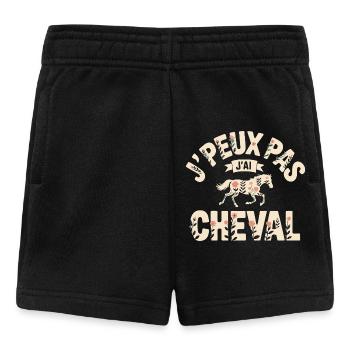 Ich kann nicht, ich habe ein Pferd - Baby Shorts - Schwarz - Vorne