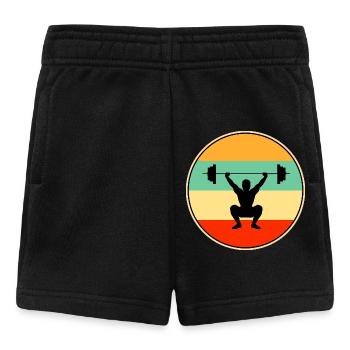 Haltérophile rétro vintage - Gymnase Sunset en détresse - Short Bébé - noir - Devant
