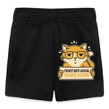 Je ne suis pas antisocial, je suis anti-stupide - Short Bébé - noir - Devant