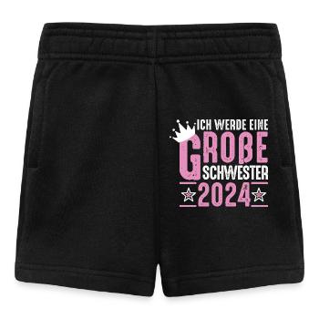 Big Sister 2024 Pink Crown - Baby Shorts - black - Front