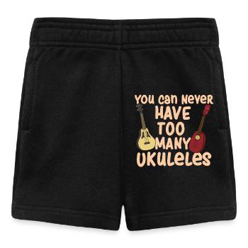 You Can Never Have Too Many Ukuleles Music Art - Baby Shorts - black - Front