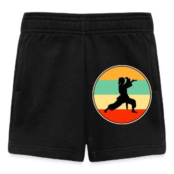 Joueuse vintage de karaté féminine arts martiaux rétro - Short Bébé - noir - Devant