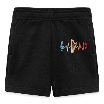 Harp heartbeat harpist harpist orchestra - Baby Shorts - black - Front