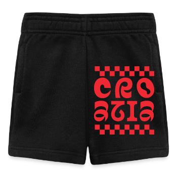 Logo de police rétro Croatie - Short Bébé - noir - Devant