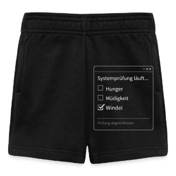 System check in progress – Funny baby bodysuit for parents - Baby Shorts - black - Front