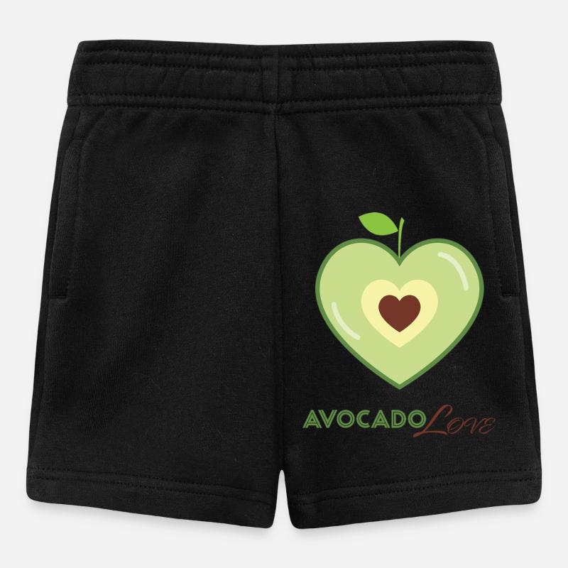 Avocado Herz Liebe - Baby Shorts - Schwarz