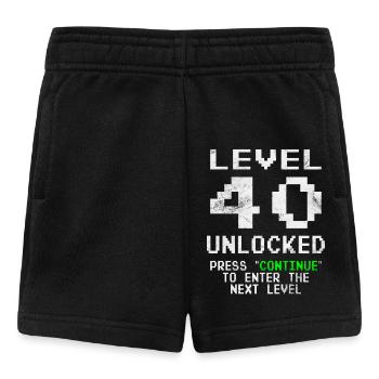 40th Birthday Level 40 Unlocked 40th Anniversary Gift - Baby Shorts - black - Front