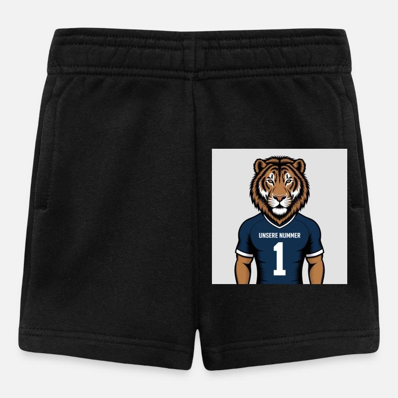 Tiger Mascot Jersey Print - Baby Shorts - black