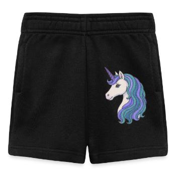 Pastel Unicorn Mane Portrait - Baby Shorts - black - Front