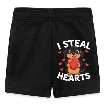 Herzstiehlender Welpe mit großem Herzen - Baby Shorts - Schwarz - Vorne