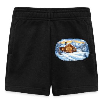 Refuge de ski d’hiver en montagne – Idylle alpin - Short Bébé - noir - Devant