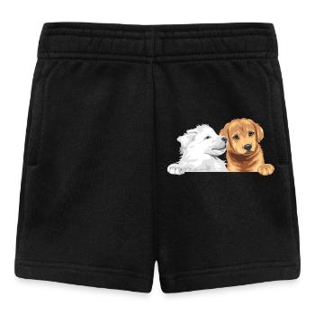 Weißer Schweizer Schäferhund und Golden Retriever - Baby Shorts - Schwarz - Vorne