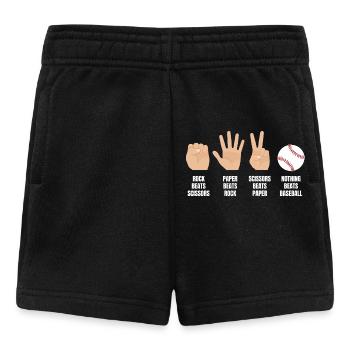 Rock, paper, scissors, nothing beats baseball - Baby Shorts - black - Front