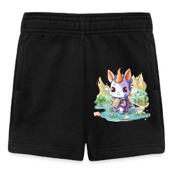 Wandering Unicorn Bunny with Map - Baby Shorts - black - Front