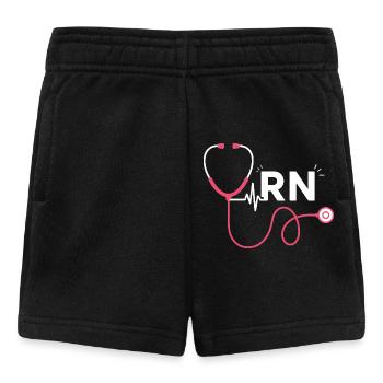 RN Heart Stethoscope Trend Motif - Baby Shorts - black - Front