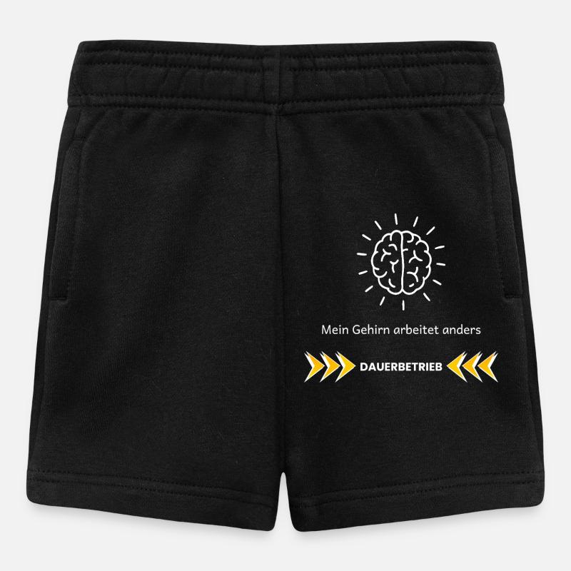 My Brain Works Differently – ADHD Focus Design - Baby Shorts - black