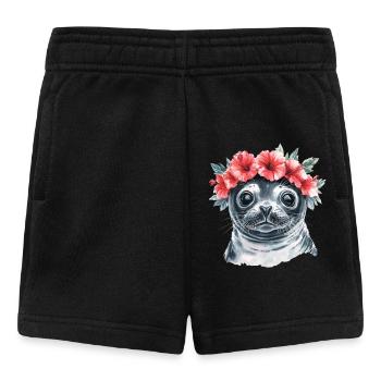 Blumenkranz Seehund - Baby Shorts - Schwarz - Vorne