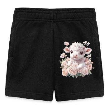 Tender lamb with rosary - Baby Shorts - black - Front