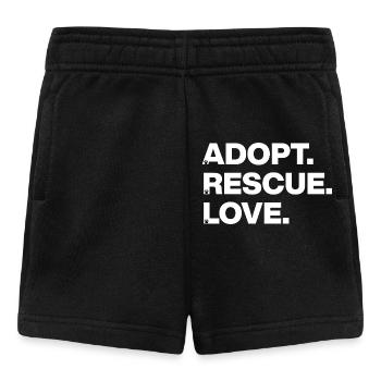 ADOPTER, SAUVER, AIMER, ANIMAL AMOUR, ADOPTION D’ANIMAUX DE COMPAGNIE w - Short Bébé - noir - Devant