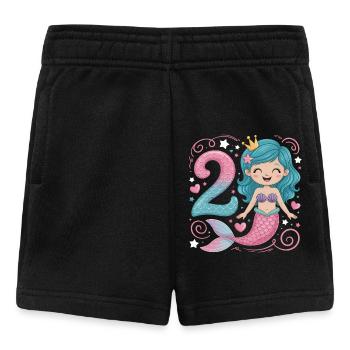 Sirène 2e anniversaire 2 ans - Short Bébé - noir - Devant