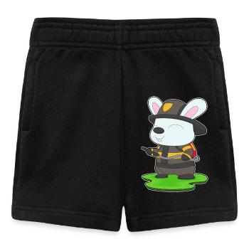 Rabbit Firefighter Fire Extinguisher Fire Brigade - Baby Shorts - black - Front