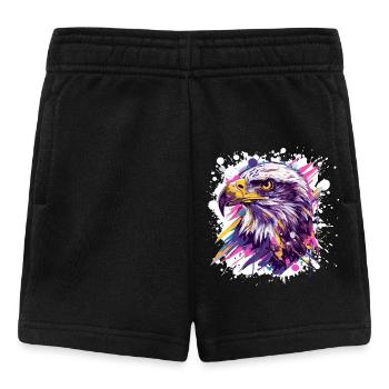 Farbexplosion Adlerkopf Kunst - Baby Shorts - Schwarz - Vorne