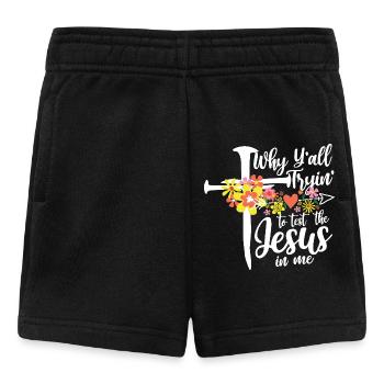 Cross flowers: Jesus in me - Baby Shorts - black - Front