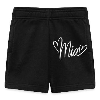 Mia Namendesign mit Herzen - Baby Shorts - Schwarz - Vorne