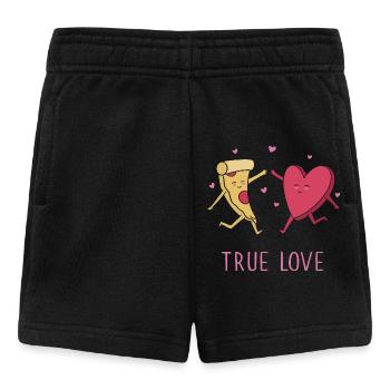 Le véritable amour de la pizza - Short Bébé - noir - Devant