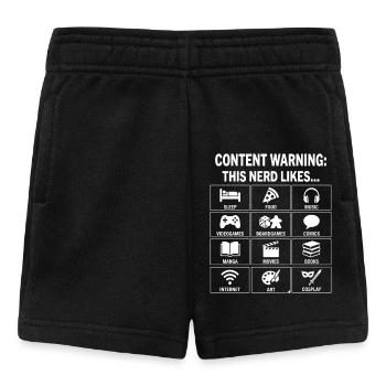 Content Warning – Nerd Culture Hobby Guide - Baby Shorts - Schwarz - Vorne