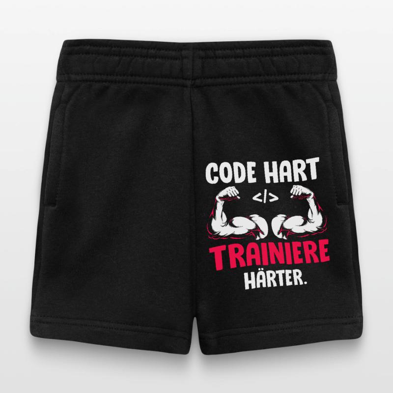 Coder CODE HARD TRAIN HARDER Funny Baby Shorts