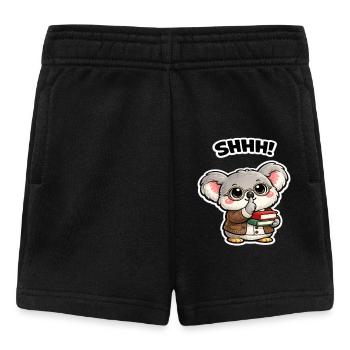 Silent koala with books - Baby Shorts - black - Front
