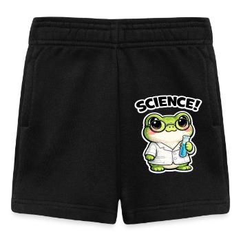 Science frog with glasses - Baby Shorts - black - Front