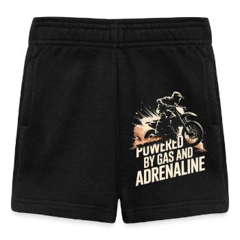 Dirtbiken, angetrieben von Benzin und Adrenalin - Baby Shorts - Schwarz - Vorne