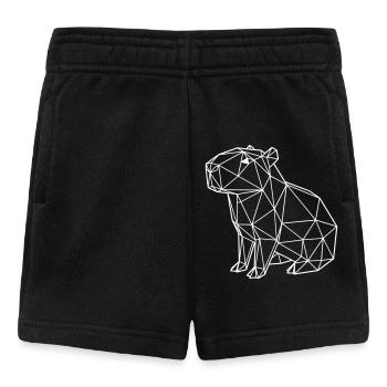 Capybara Géométrique Origami Moderne Animal Blanc - Short Bébé - noir - Devant