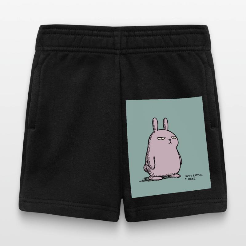 Happy Easter I Guess – Grumpy Bunny Easter Design Baby Shorts
