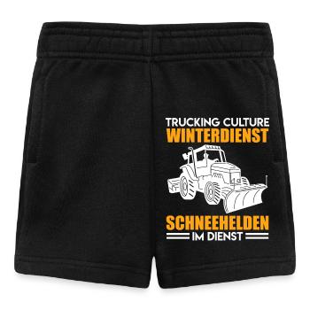 Snow plough TRUCKING CULTURE WINTER SERVICE Funny - Baby Shorts - black - Front