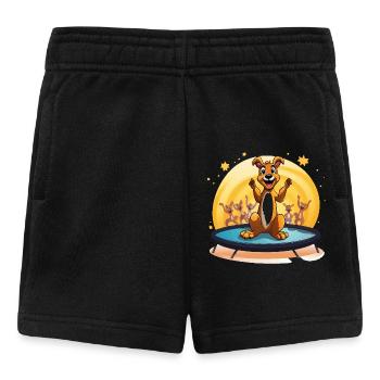 Fröhlicher Hund auf Trampolin - Baby Shorts - Schwarz - Vorne