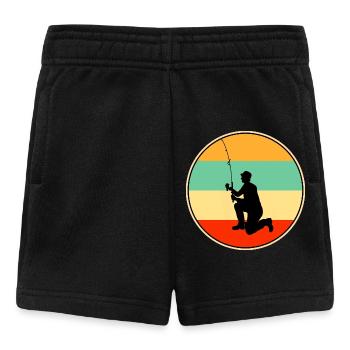 Papa Fisherman Retro Vintage Angelpapa - Baby Shorts - Schwarz - Vorne